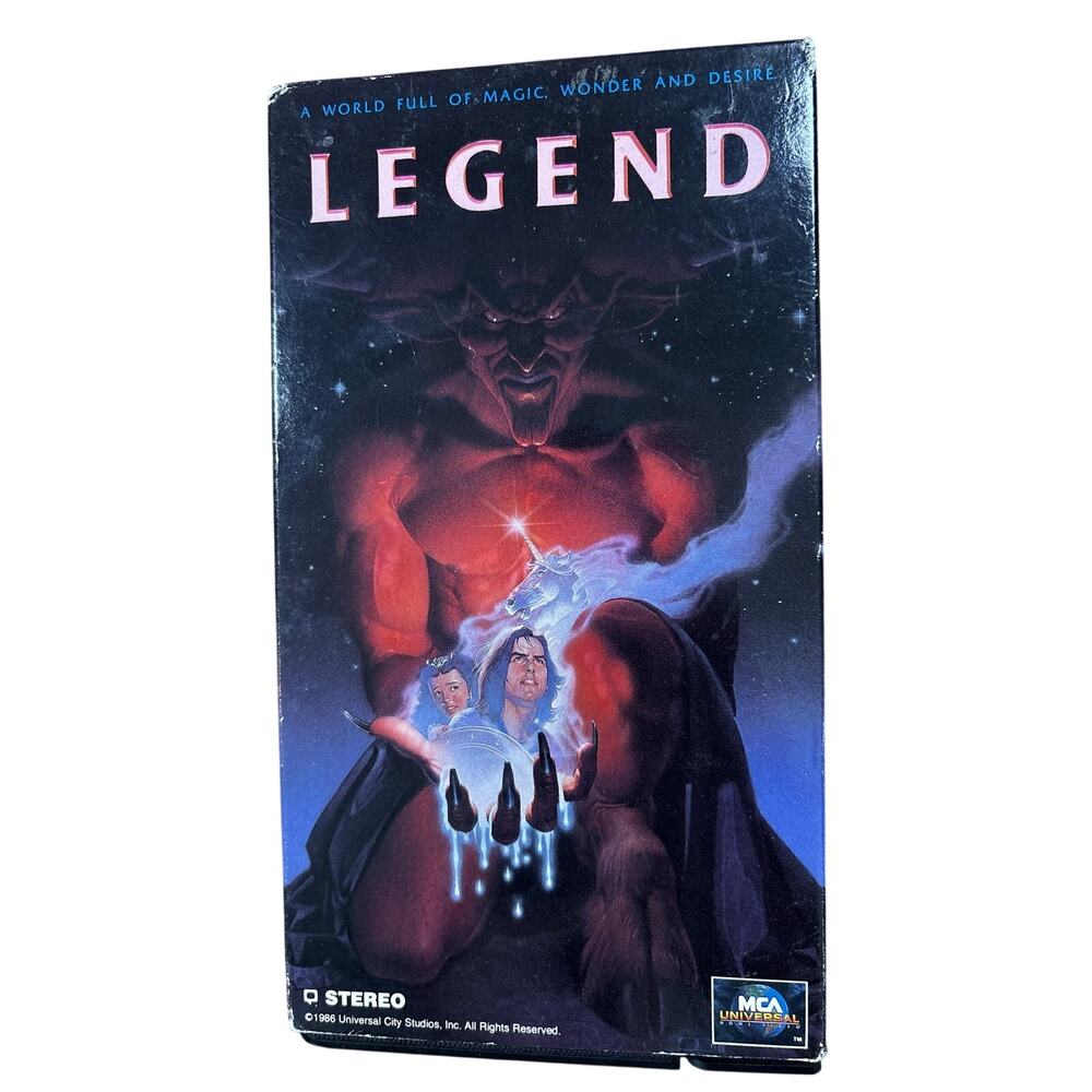 Legend 1986 Film starring Tom Cruise VHS tape adventure fantasy Movie epic